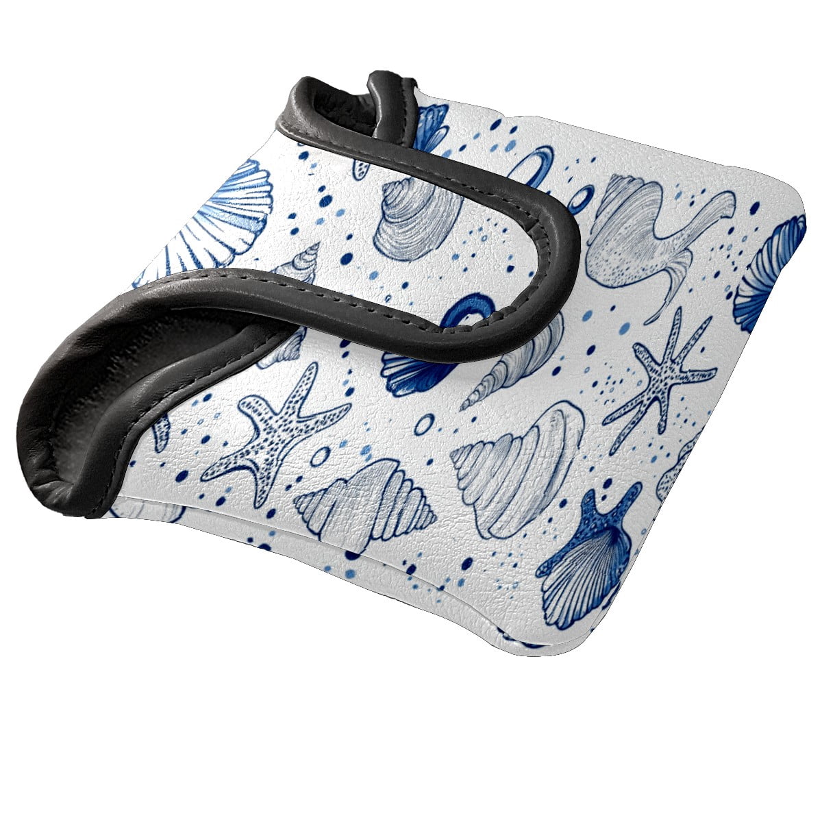 Golf Mallet Putter Cover Premium Leather Golf Putter Head Cover with Magnetic Closure Golf Cover for Men and Women Cute Cartoon Marine Life