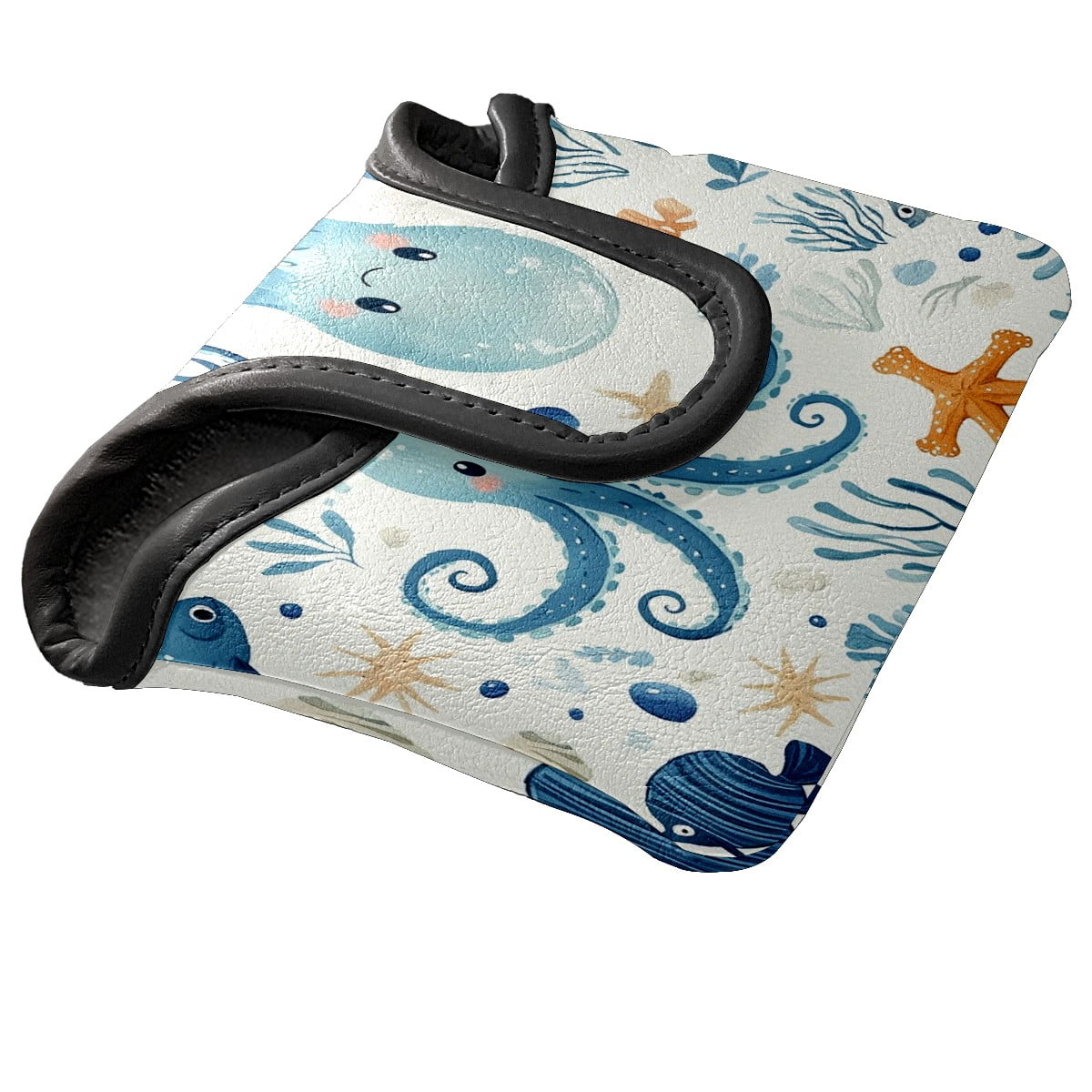 Golf Mallet Putter Cover Premium Leather Golf Putter Head Cover with Magnetic Closure, Golf Cover for Men and Women Cute Cartoon Sea Creatures