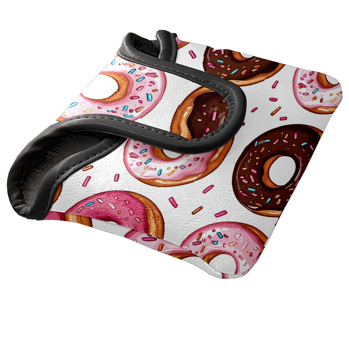 Golf Mallet Putter Cover Premium Leather Golf Putter Head Cover with Magnetic Closure Golf Cover for Men and Women Donut Pattern