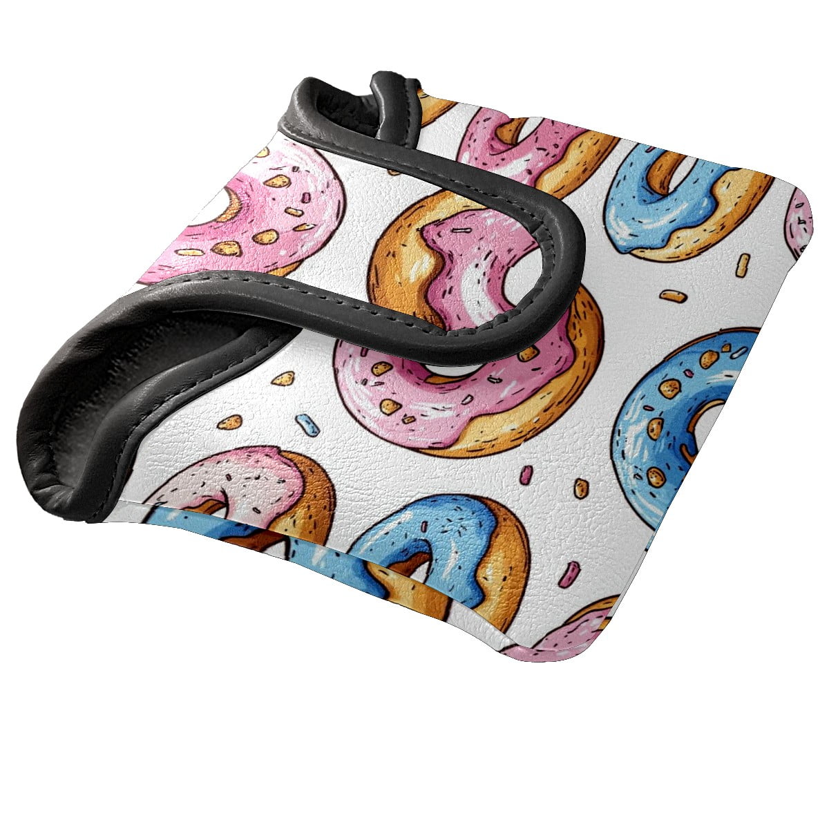 Golf Mallet Putter Cover Premium Leather Golf Putter Head Cover with Magnetic Closure, Golf Cover for Men and Women Donut Pattern