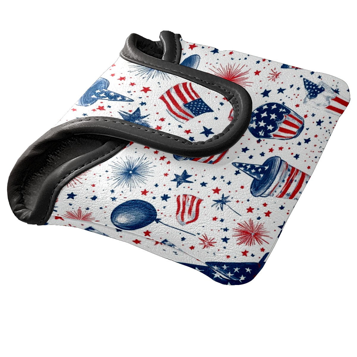 Golf Mallet Putter Cover Premium Leather Golf Putter Head Cover with Magnetic Closure, Golf Cover for Men and Women Flag Pattern