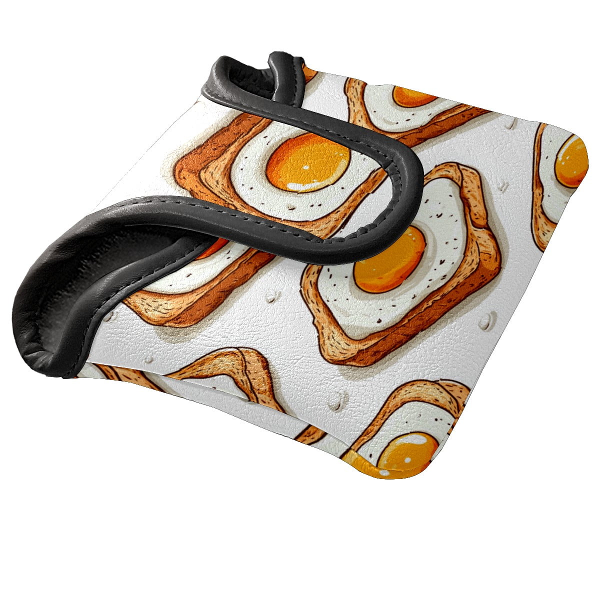 Golf Mallet Putter Cover Premium Leather Golf Putter Head Cover with Magnetic Closure Golf Cover for Men and Women Fried Egg Pattern