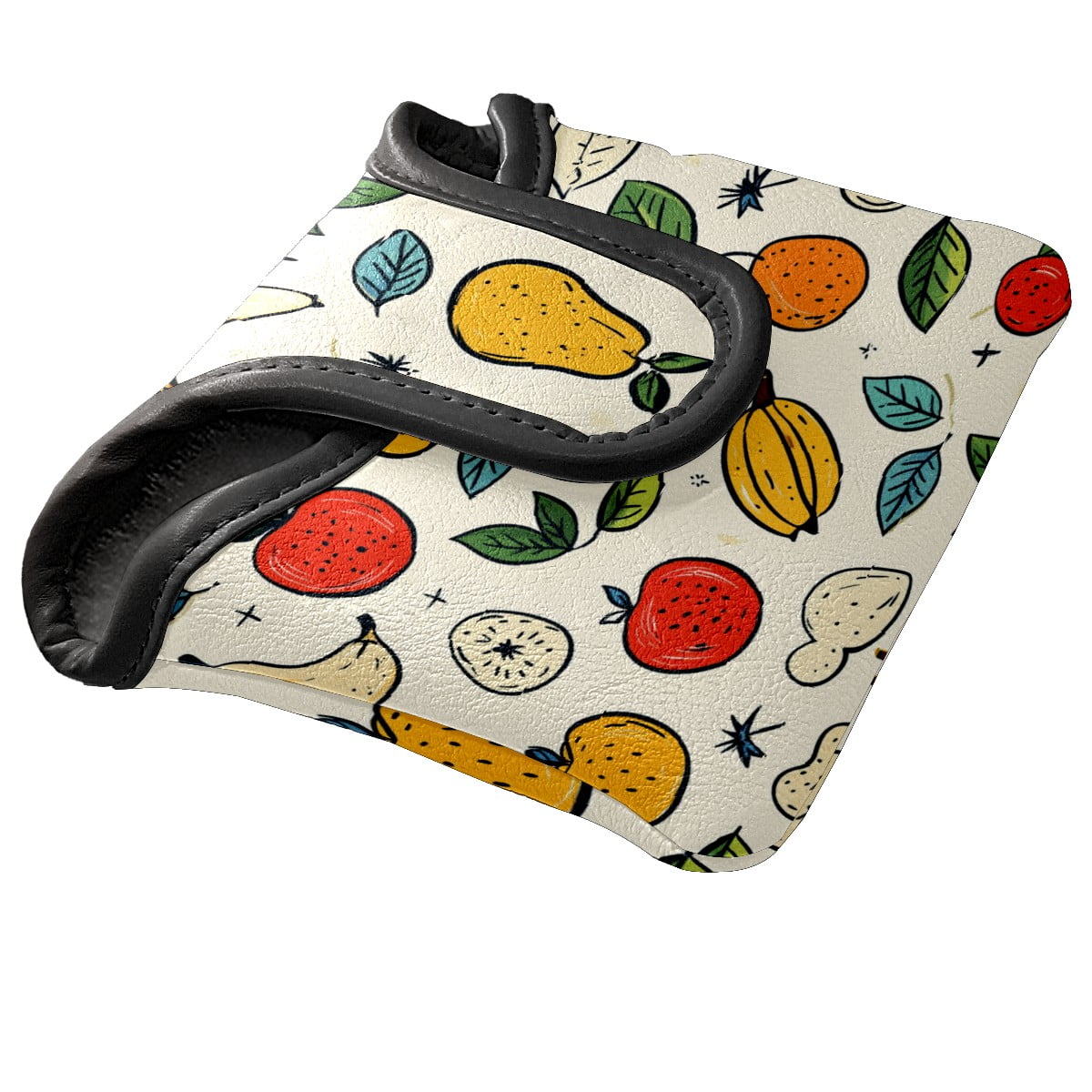 Golf Mallet Putter Cover Premium Leather Golf Putter Head Cover with Magnetic Closure Golf Cover for Men and Women Fruit Pattern