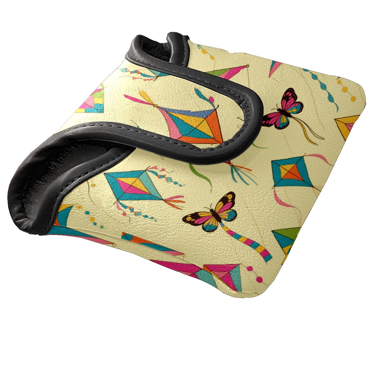 Golf Mallet Putter Cover Premium Leather Golf Putter Head Cover with Magnetic Closure, Golf Cover for Men and Women Kite Butterfly
