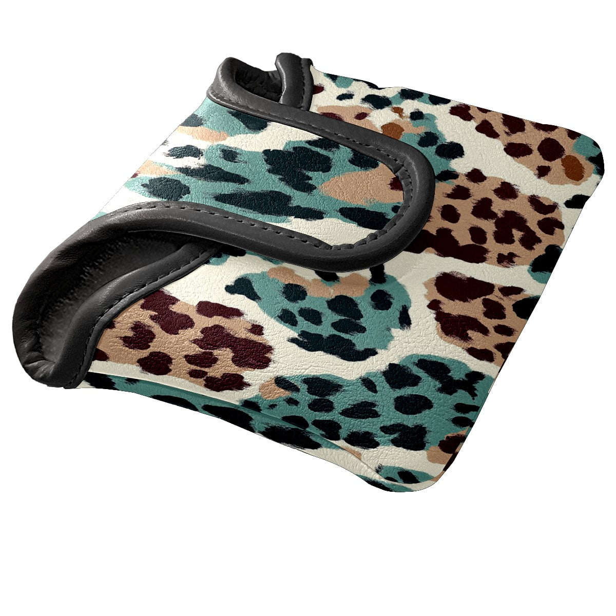 Golf Mallet Putter Cover Premium Leather Golf Putter Head Cover with Magnetic Closure Golf Cover for Men and Women Leopard Print