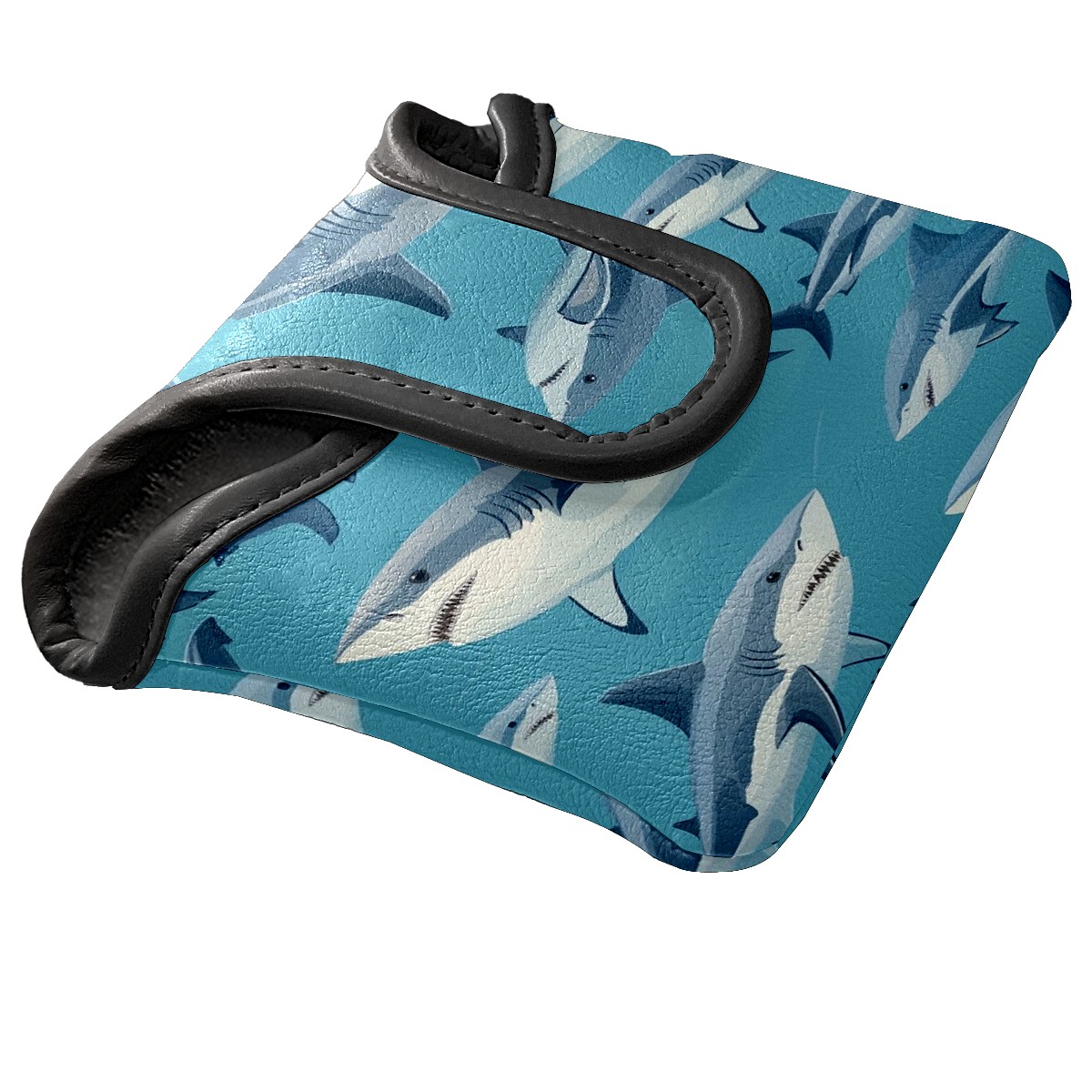 Golf Mallet Putter Cover Premium Leather Golf Putter Head Cover with Magnetic Closure, Golf Cover for Men and Women Ocean Pattern
