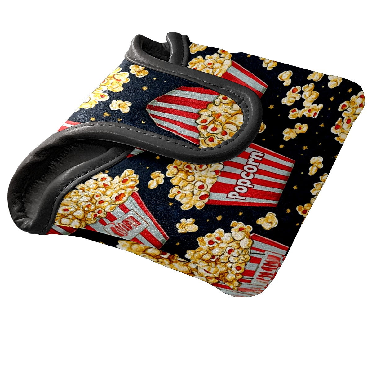 Golf Mallet Putter Cover Premium Leather Golf Putter Head Cover with Magnetic Closure, Golf Cover for Men and Women Popcorn Pattern