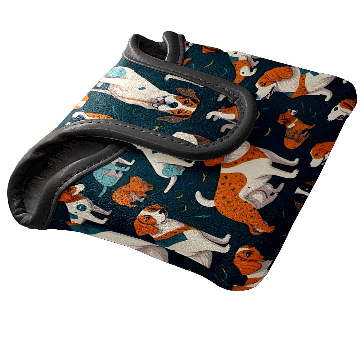 Golf Mallet Putter Cover Premium Leather Golf Putter Head Cover with Magnetic Closure, Golf Cover for Men and Women Puppy Pattern