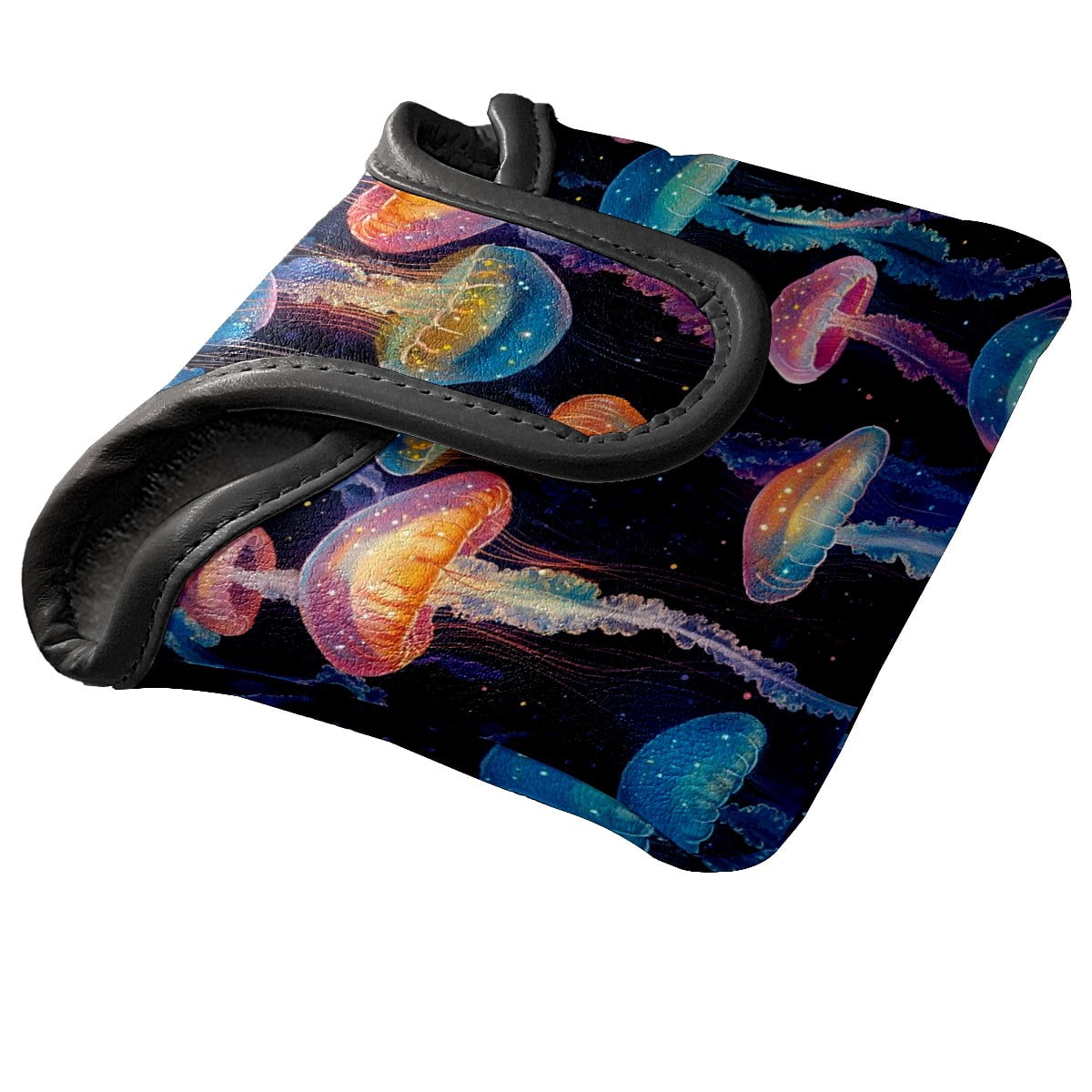 Golf Mallet Putter Cover Premium Leather Golf Putter Head Cover with Magnetic Closure, Golf Cover for Men and Women Sea Jellyfish