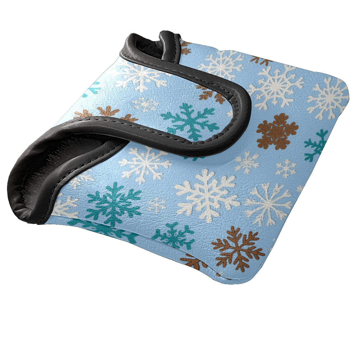 Golf Mallet Putter Cover Premium Leather Golf Putter Head Cover with Magnetic Closure, Golf Cover for Men and Women Snowflake Pattern