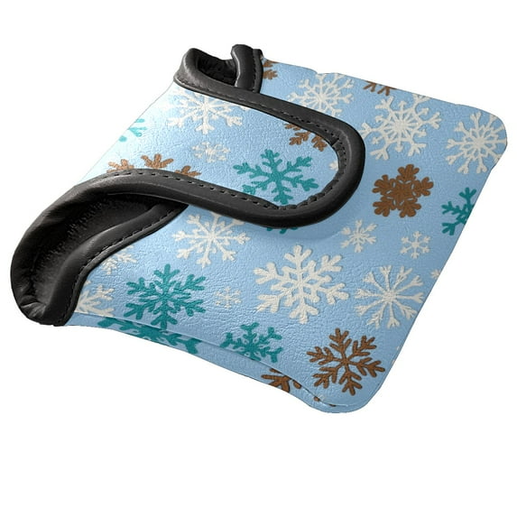 Golf Mallet Putter Cover Premium Leather Golf Putter Head Cover with Magnetic Closure, Golf Cover for Men and Women Snowflake Pattern