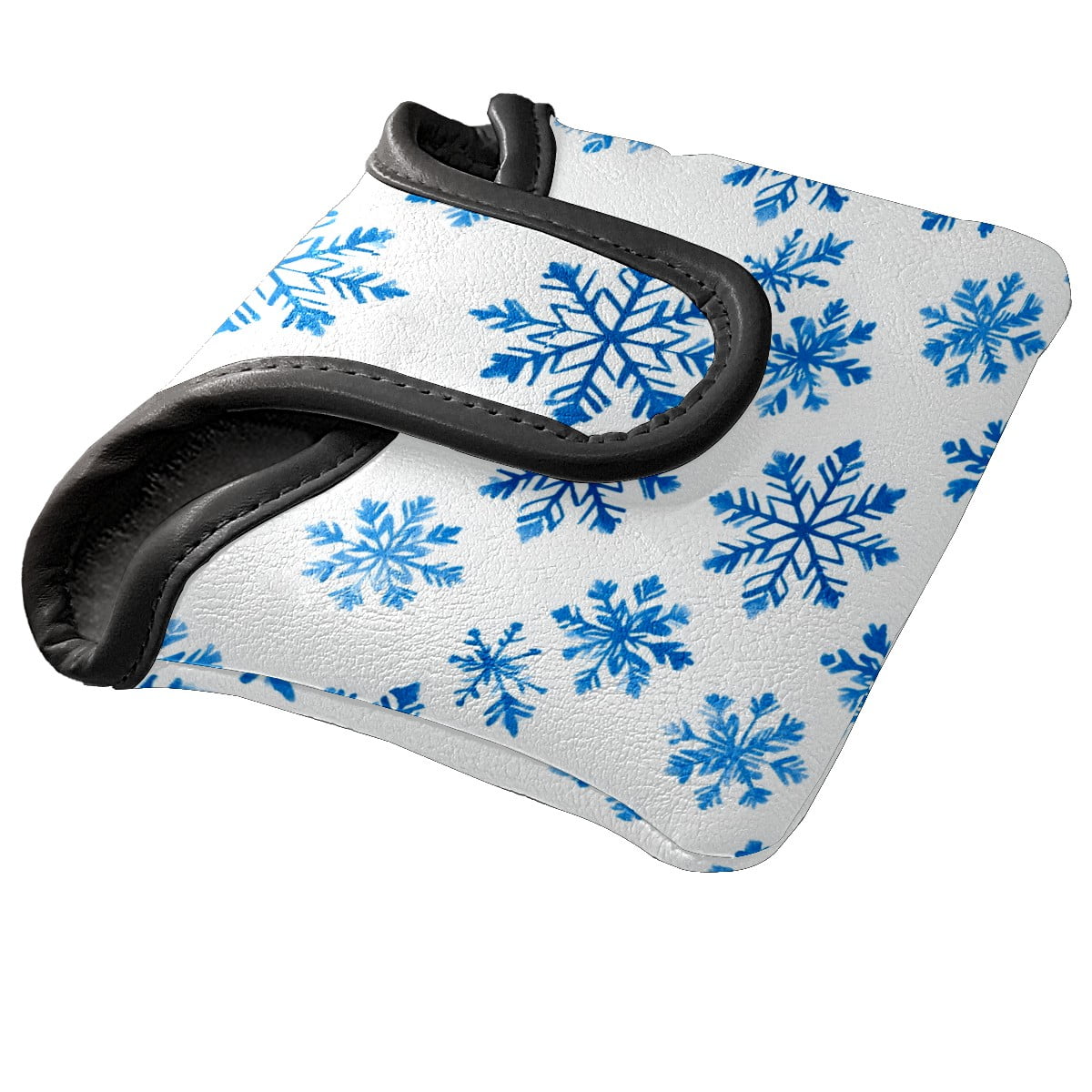 Golf Mallet Putter Cover Premium Leather Golf Putter Head Cover with Magnetic Closure Golf Cover for Men and Women Snowflake