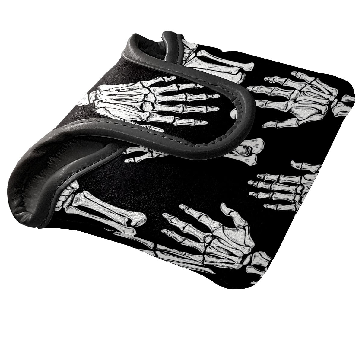 Golf Mallet Putter Cover Premium Leather Golf Putter Head Cover with Magnetic Closure Golf Cover for Men and Women White Skeleton Hand