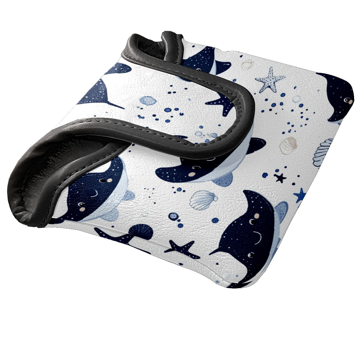 Golf Mallet Putter Cover Premium Leather Waterproof Golf Putter Head Cover with Magnetic Closure Bat Fish