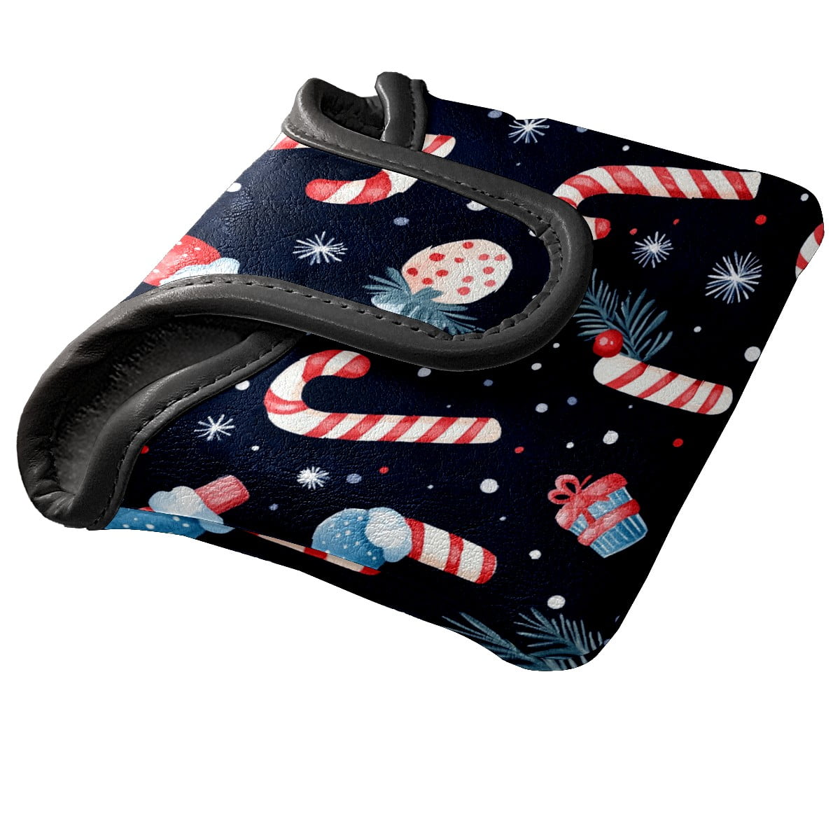 Golf Mallet Putter Cover Premium Leather Waterproof Golf Putter Head Cover with Magnetic Closure Candy Pattern