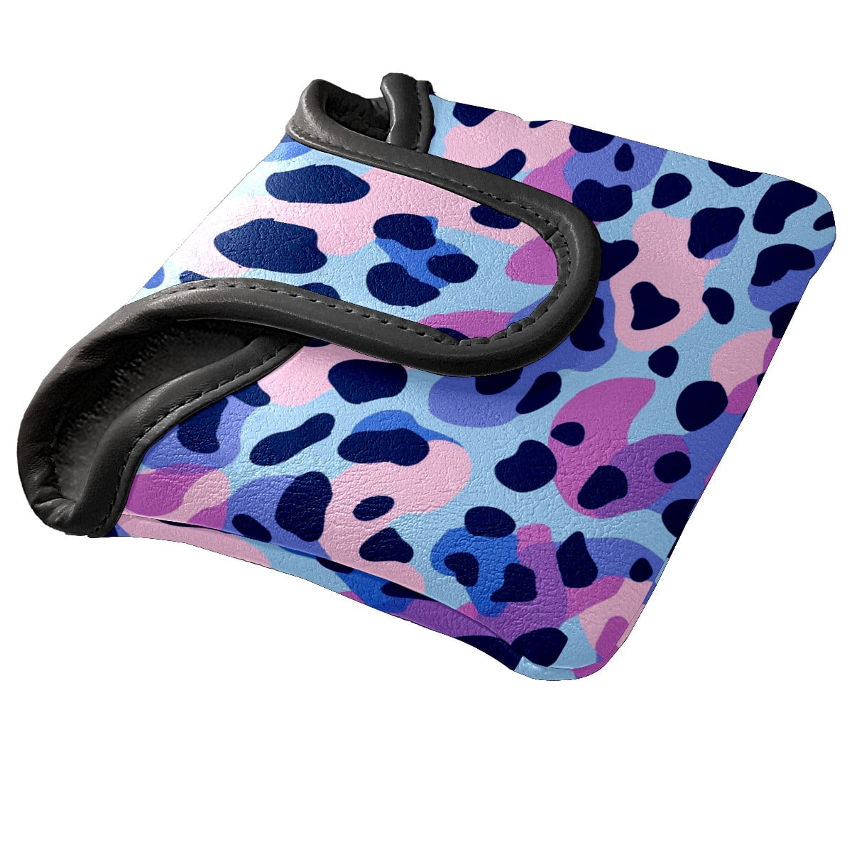 Golf Mallet Putter Cover Premium Leather Waterproof Golf Putter Head Cover with Magnetic Closure Colorful Leopard Print