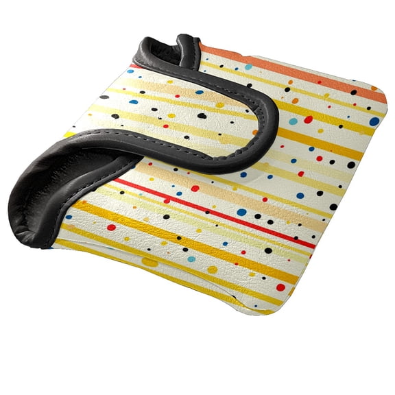 Golf Mallet Putter Cover Premium Leather Waterproof Golf Putter Head Cover with Magnetic Closure Colorful Polka Dots