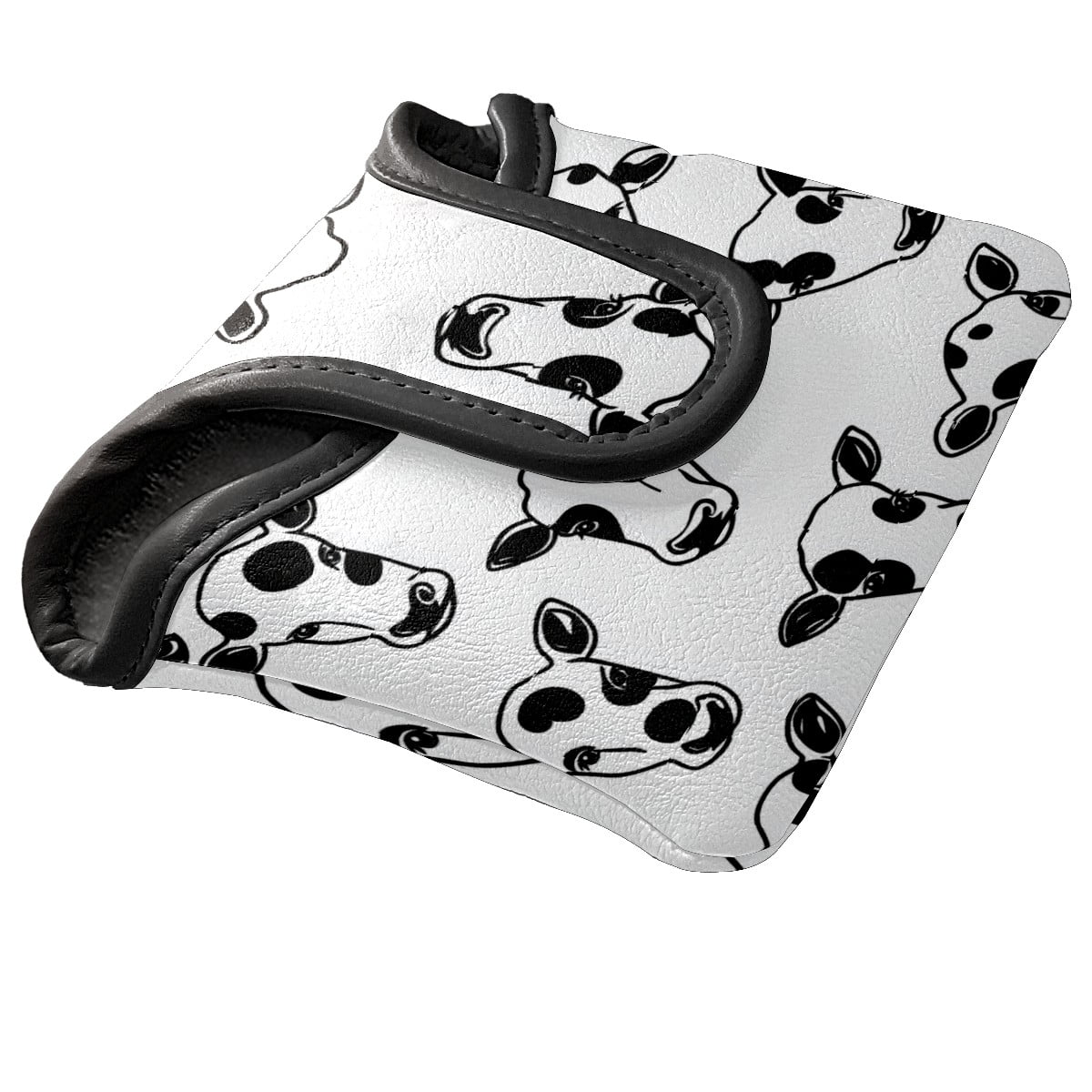 Golf Mallet Putter Cover Premium Leather Waterproof Golf Putter Head Cover with Magnetic Closure Cow Head