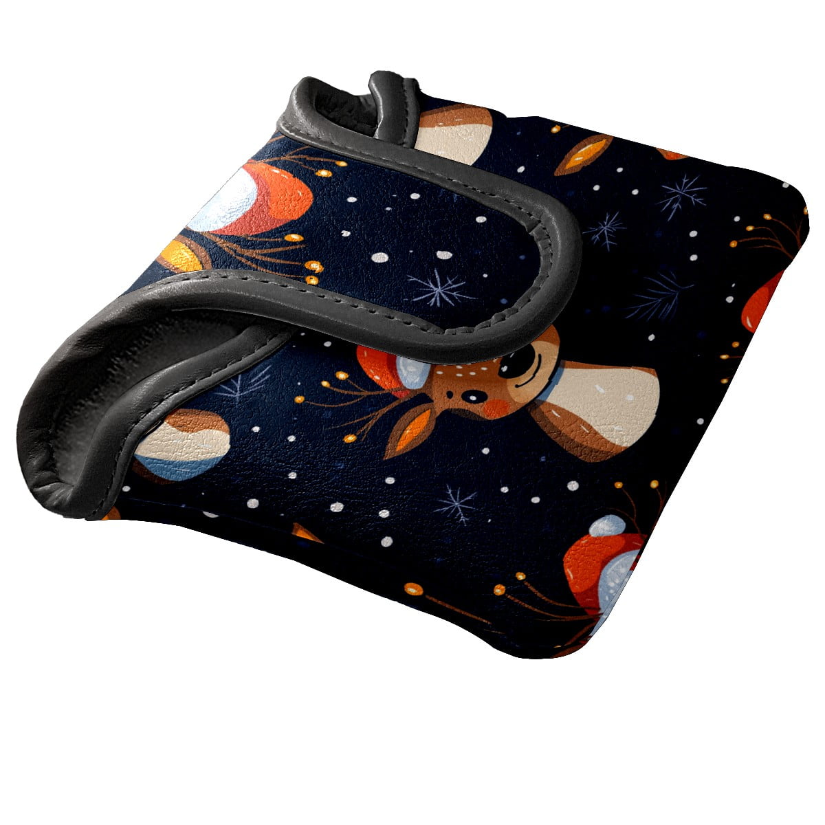 Golf Mallet Putter Cover Premium Leather Waterproof Golf Putter Head Cover with Magnetic Closure Cute Elk