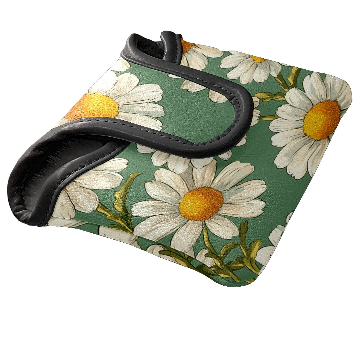 Golf Mallet Putter Cover Premium Leather Waterproof Golf Putter Head Cover with Magnetic Closure Daisy