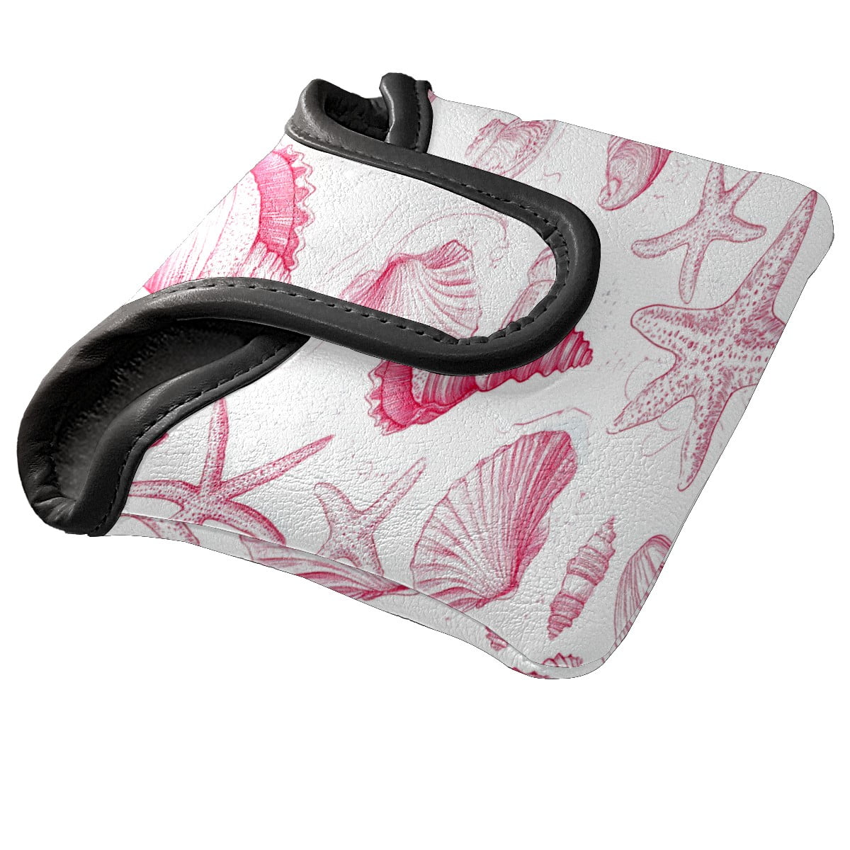 Golf Mallet Putter Cover Premium Leather Waterproof Golf Putter Head Cover with Magnetic Closure Dream Shell Starfish