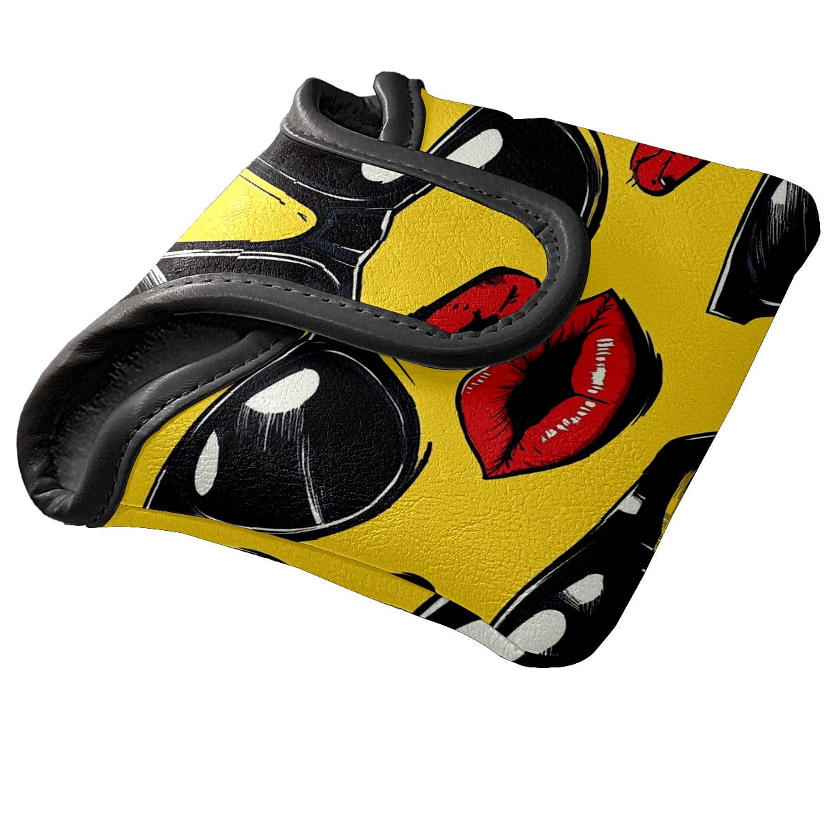 Golf Mallet Putter Cover Premium Leather Waterproof Golf Putter Head Cover with Magnetic Closure Funny Patterns