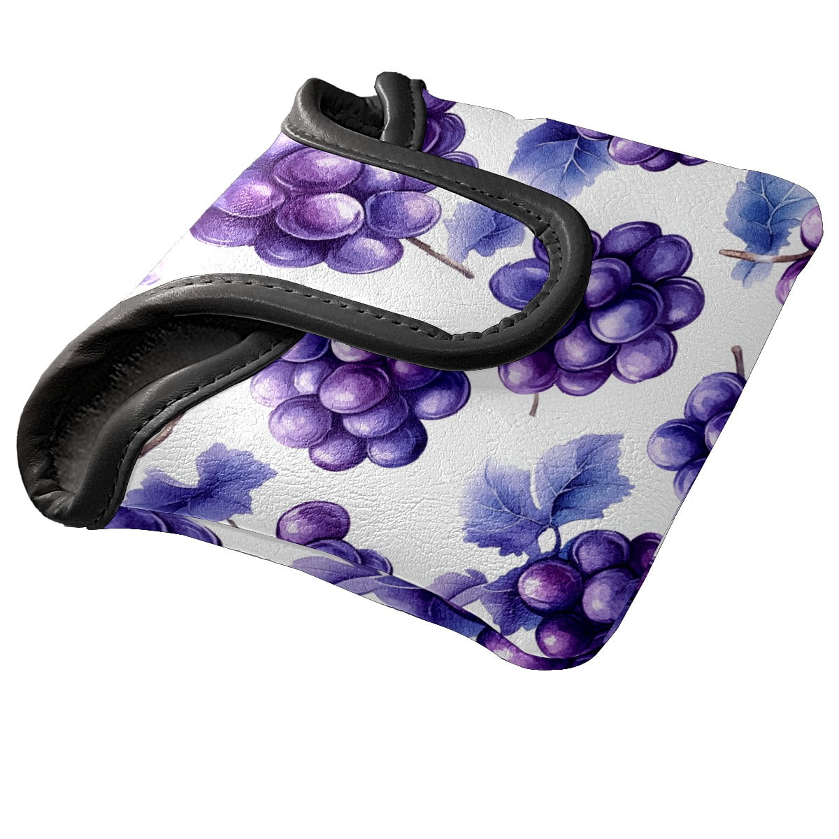 Golf Mallet Putter Cover Premium Leather Waterproof Golf Putter Head Cover with Magnetic Closure Grape