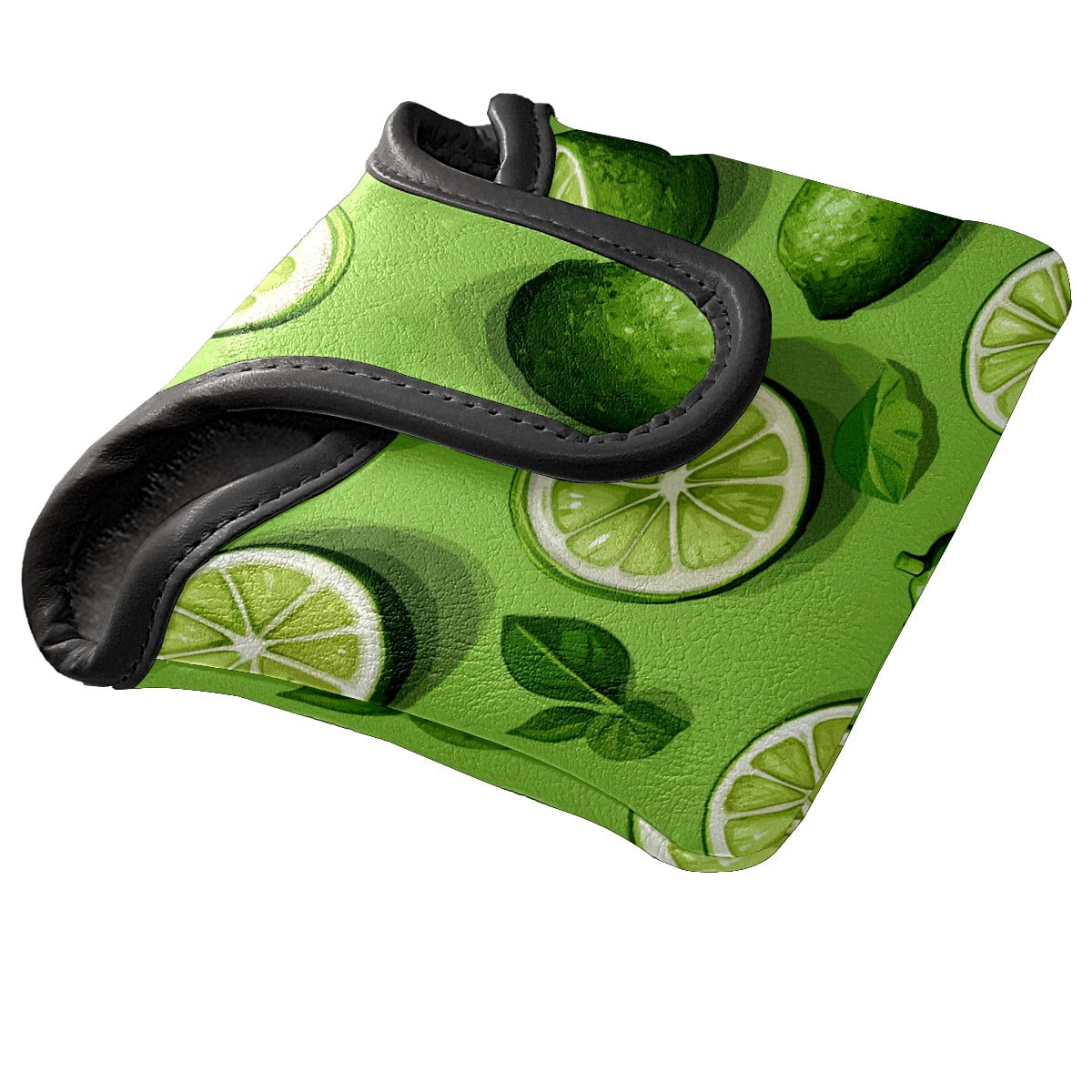 Golf Mallet Putter Cover Premium Leather Waterproof Golf Putter Head Cover with Magnetic Closure Green Lemon