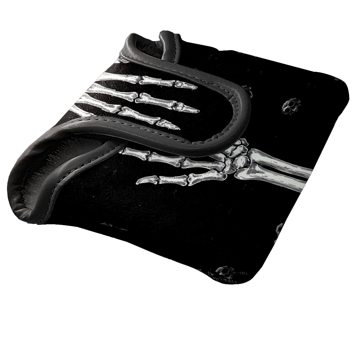 Golf Mallet Putter Cover Premium Leather Waterproof Golf Putter Head Cover with Magnetic Closure Hand Bones