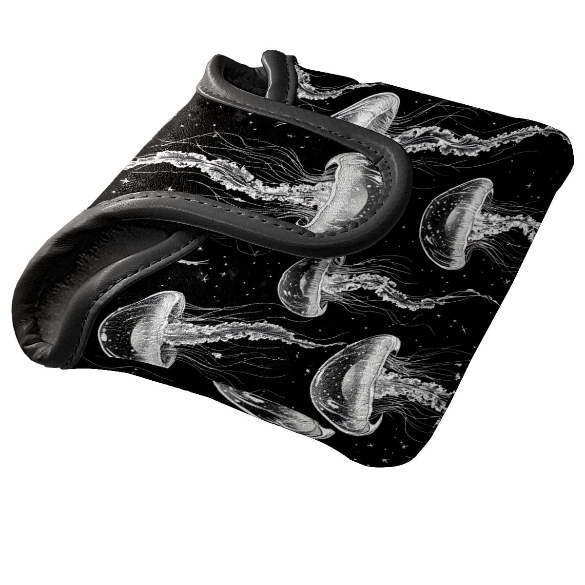Golf Mallet Putter Cover Premium Leather Waterproof Golf Putter Head Cover with Magnetic Closure Jellyfish
