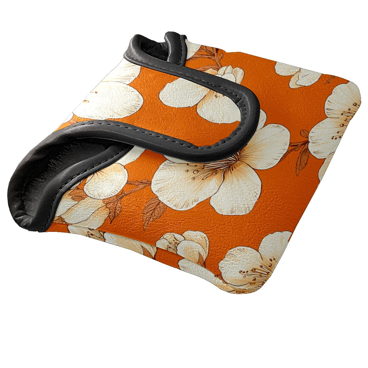 Golf Mallet Putter Cover Premium Leather Waterproof Golf Putter Head Cover with Magnetic Closure Peach Blossom