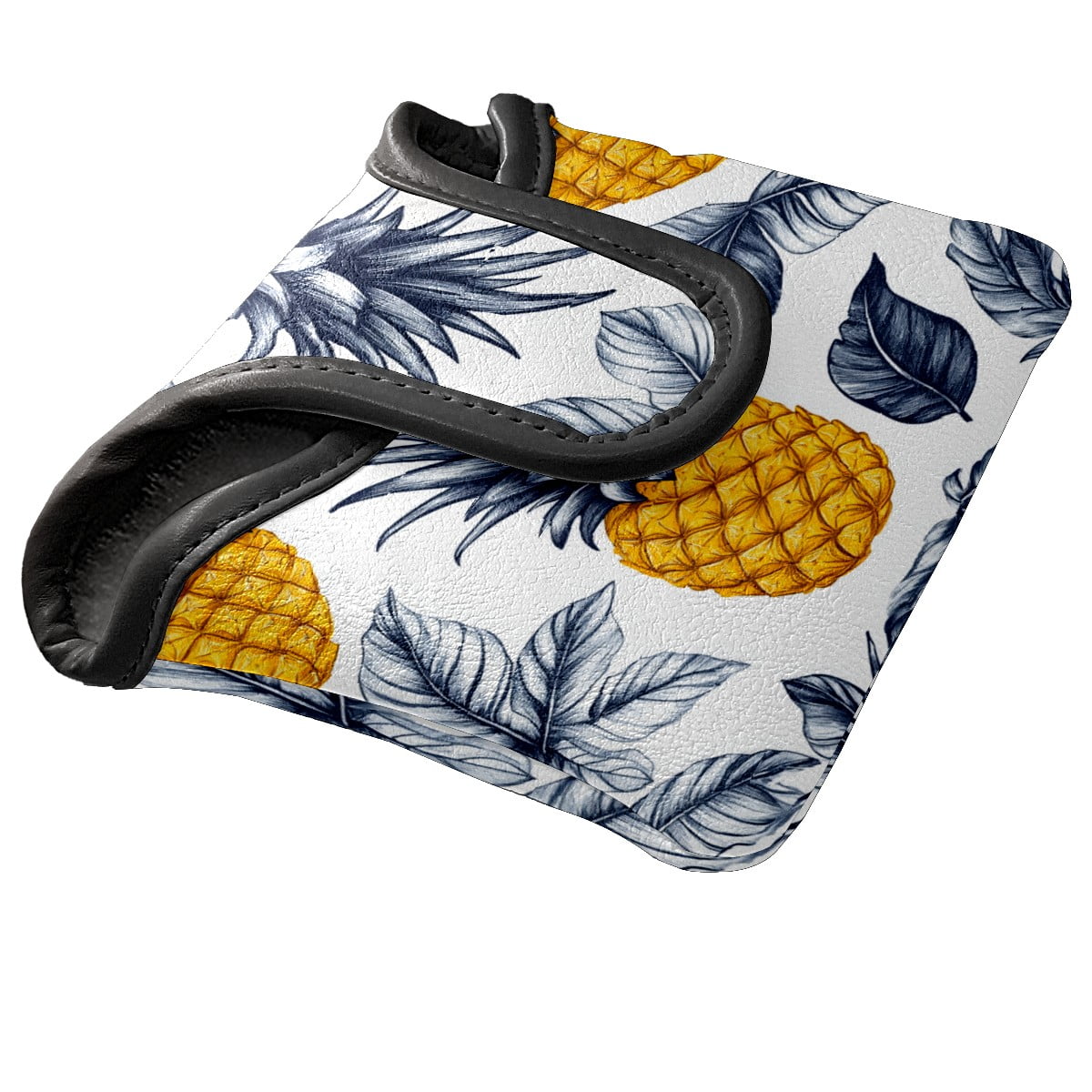 Golf Mallet Putter Cover Premium Leather Waterproof Golf Putter Head Cover with Magnetic Closure Pineapple Pattern