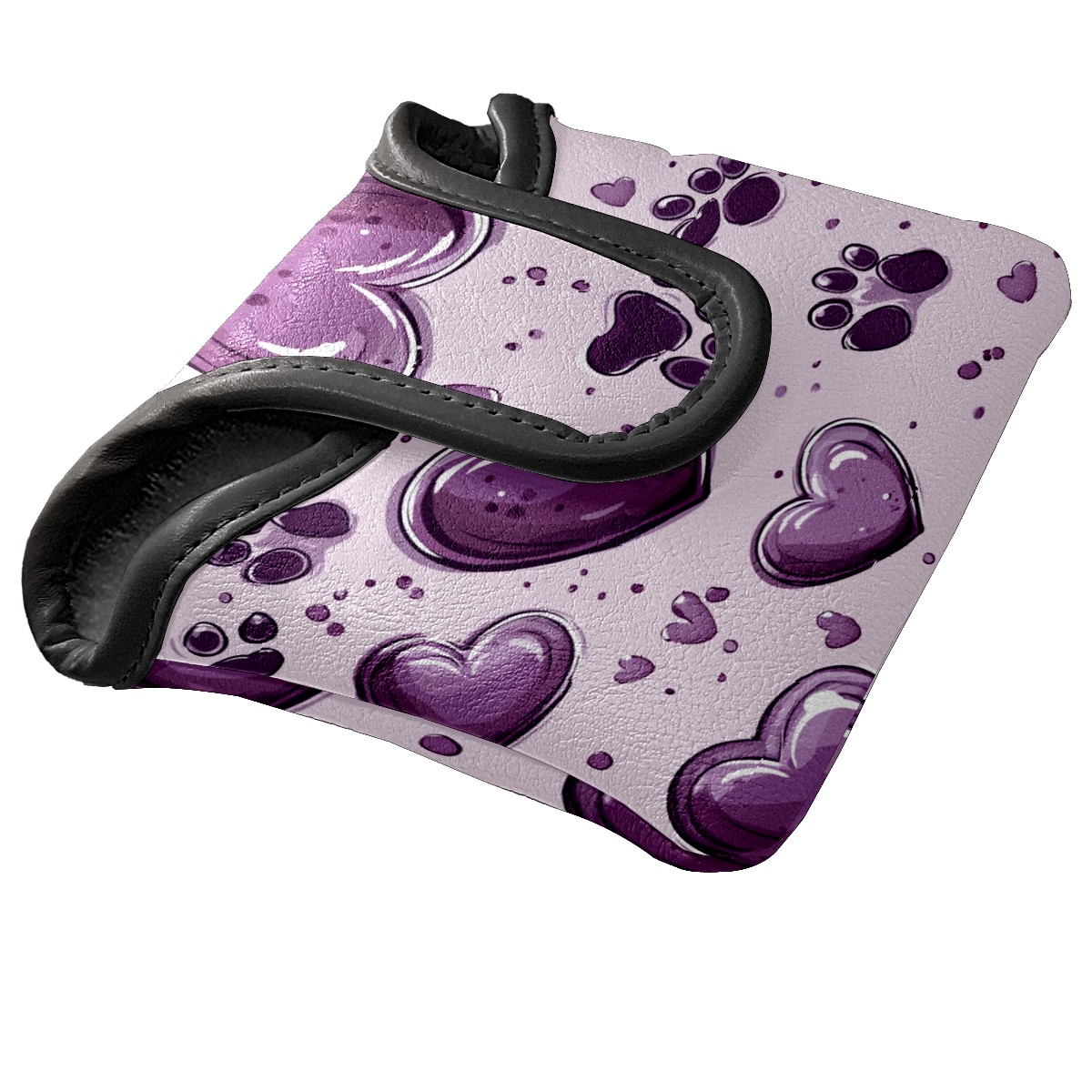 Golf Mallet Putter Cover Premium Leather Waterproof Golf Putter Head Cover with Magnetic Closure Purple Heart