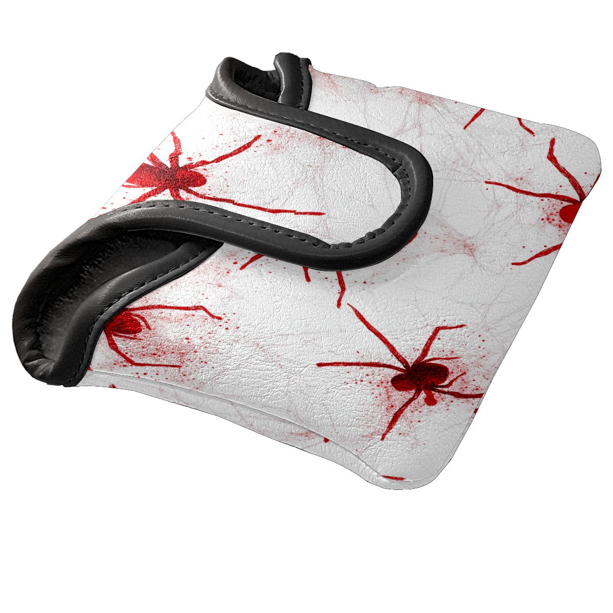 Golf Mallet Putter Cover Premium Leather Waterproof Golf Putter Head Cover with Magnetic Closure Red Insect