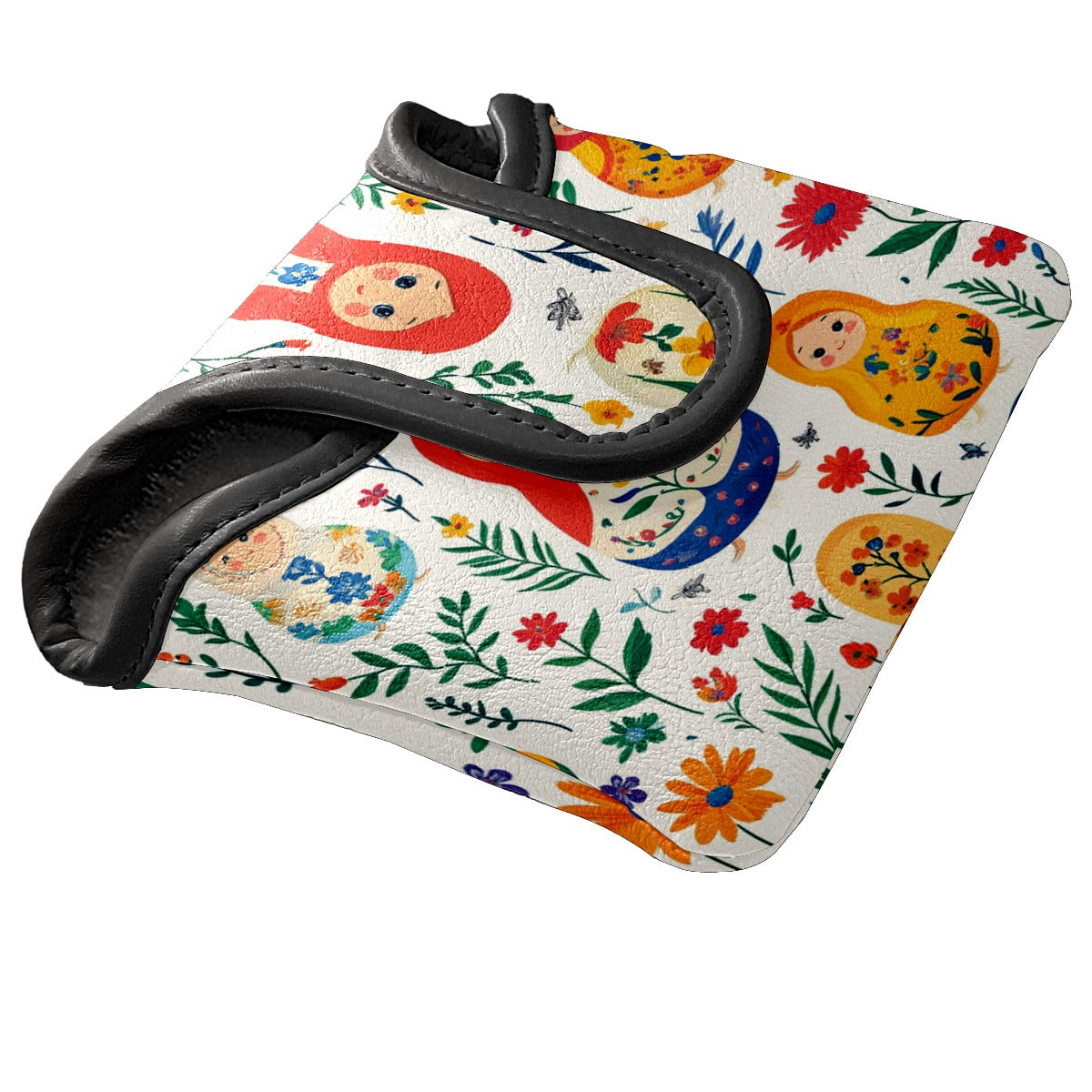 Golf Mallet Putter Cover Premium Leather Waterproof Golf Putter Head Cover with Magnetic Closure Russian Doll