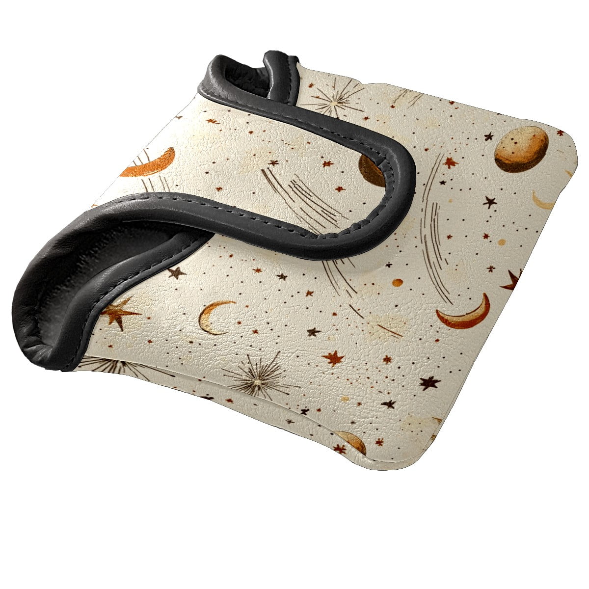 Golf Mallet Putter Cover Premium Leather Waterproof Golf Putter Head Cover with Magnetic Closure Small Meteor