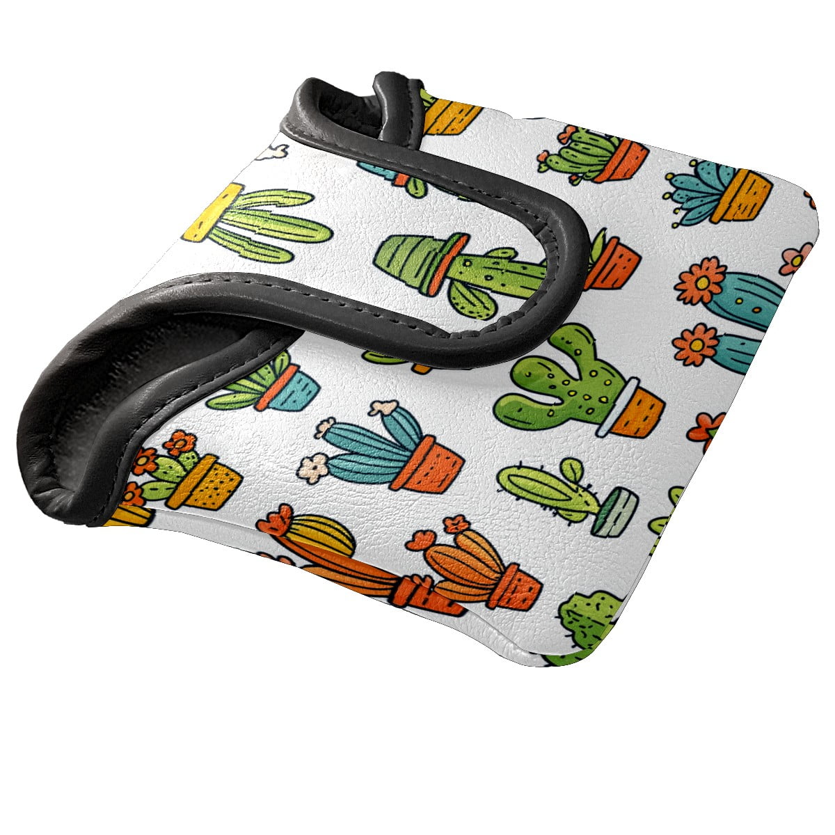 Golf Mallet Putter Cover Premium Leather Waterproof Golf Putter Head Cover with Magnetic Closure Succulents