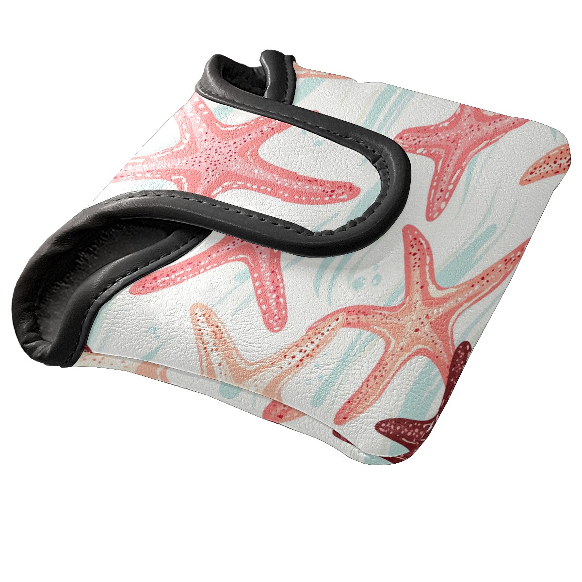 Golf Mallet Putter Cover Premium Leather Waterproof Golf Putter Head Cover with Magnetic Closure Waves And Stars