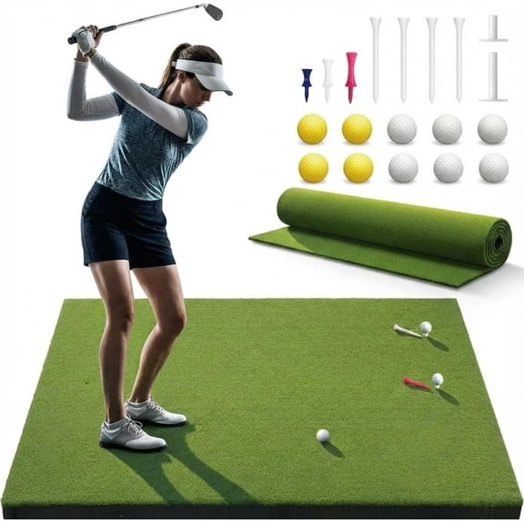 Golf Mat,5x4FT Golf Hitting Mat, 31MM Golf Training Mat for Swing Detection,Golf Swing Mat Pratice for Indoor Ourdoor