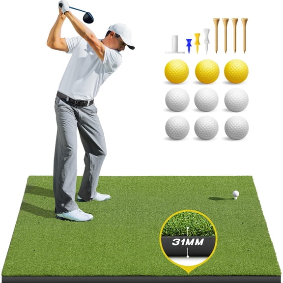 Golf Mat: 5x4ft & 5x5ft Heavy-duty Hitting Mats Practice Outdoor/indoor Elite Dense Artificial Turf Matt Aid For Backyard/garage/driving Range/simulators
