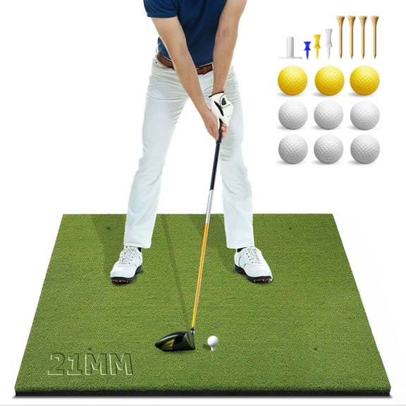 Golf Mat: Heavy-Duty Hitting Mats Practice Outdoor/Indoor, Elite Dense Artificial Turf Matt Training Aid