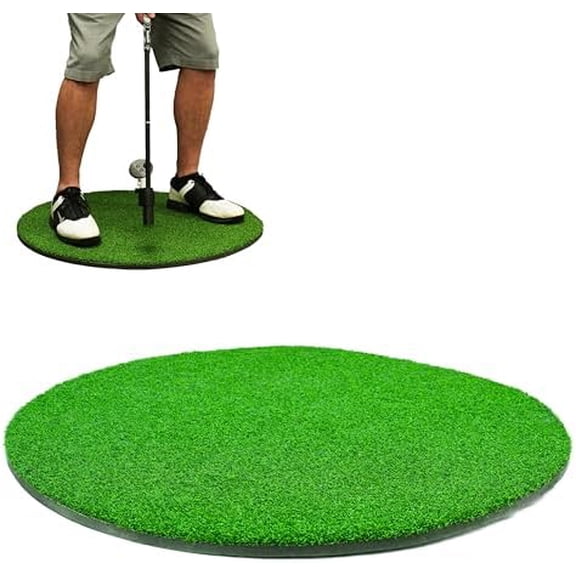Golf Mat for Perfect VR Immersion - Hitting and Putting Grass Mat, Quest Club Attachment VR Accessory, 28" Diameter, 3/8" Thick, Easy Storage, Compatible with Deadeye Golf Club