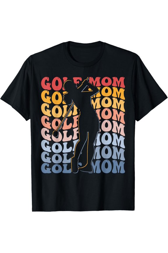 Golf Mom Groovy Golf Player Mom T-Shirt