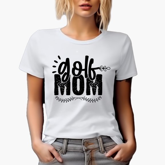 Golf Mom, Mother, Mommy, Mama or Wife Golf Player, Golfing or Golfer Themed Merch Gift, White T-Shirt, XL