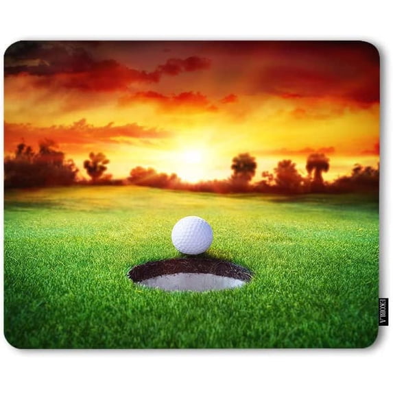 Golf Mouse Mat Grass Sunset Hole Outdoor Trees 9.5x7.9 Inch Smooth Mouse Pad for Gaming Office Work Home