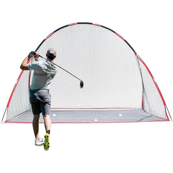 Golf Net, 10 X 7 Ft Foldable Golf Practice Net with Side Barrier and Carrying Bag for Home Backyard Garage Practising Training Driving Chipping Swing