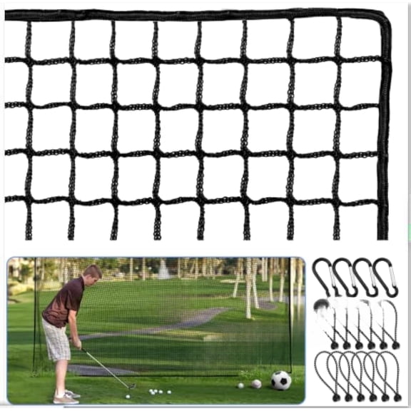 Golf Net,10Ft,15Ft,20Ft,25Ft, 30Ft, 40Ft Golf Practice Net,Sports Practice Barrier Net, Heavy Duty Ball Netting Golf Hitting Net, DIY Ball Net,Baseball Net Hockey Net and Chipping Net