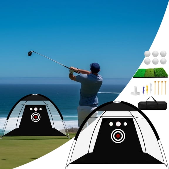 Golf Net Portable Outdoor Pitching Net Set Professional-Grade Foldable Training Aid Multi-functional Golfing Accessories for Men Golfer Father qualified