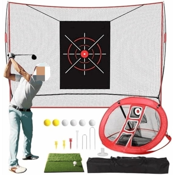 Golf Net, Practice Net,10 x 7ft Heavy Duty Golf Practice Net with Chipping Practice Net, Training Net for Backyard Driving Chipping Indoor Outdoor Training$$Sport & Recreation Other