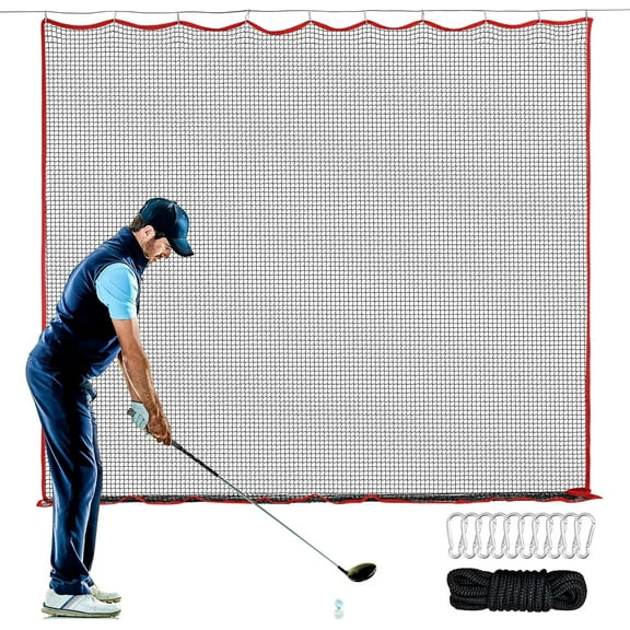 Golf Netting, 10x10 Ft Golf Practice Net and Sports Netting, High Impact Golf Hitting Barrier Net, Heavy Duty Golf Ball Netting, Ideal for Backyard Driving with Real Golf Balls, Black